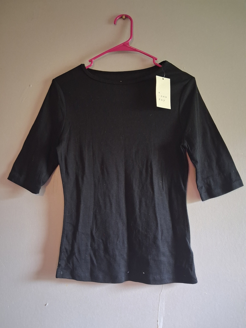 (3 For $12) A New Day Black Elbow-Sleeve Women's Top